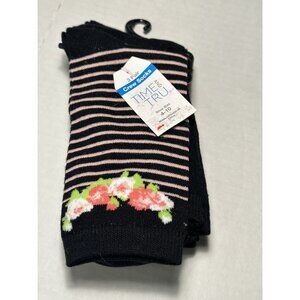 time and tru 3 pairs womens crew socks size 4-10